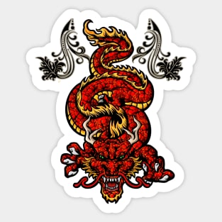 Awesome angry asian dragon Sticker